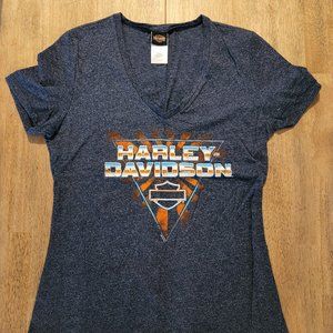 Women's Medium Harley Davidson Vee Neck Tee
